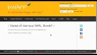 bWAPP - Denial of Service XML Bomb
