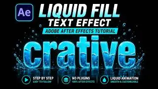 Liquid Fill Text Effect in Adobe After Effects | Easy Water Text Animation Tutorial 2026