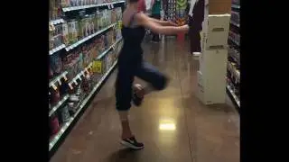 Tia Wenkman pirouettes in the Grocery Store