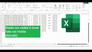 How to Fix Microsoft Excel Sheets Tab not Visible