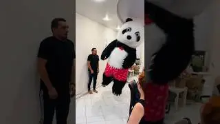 Ночное поздравление от танцующей панды: яркий сюрприз в Краснодаре! Станица Старокорсунская. #shorts