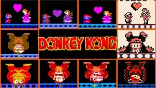 Evolution of Mario Rescuing Pauline in Donkey Kong Game|Arcade|NES|Atari|C64|MSX|HD