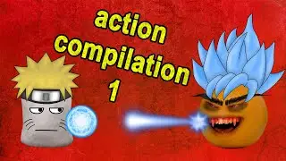 Marshmallow & Evil Annoying Orange action compilation 01