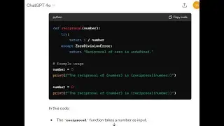 ChatGPT4o: Calculating Reciprocals with Python