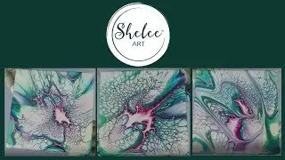 4 Fluid Paint Blooms being Stretched | SHELEEART