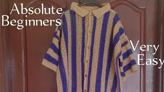 🧶How To Crochet Polo Shirt For Men / Beginners / #crochetmeshtop #UNTIE