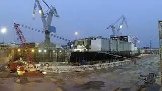 Timelapse-video MyStarin rakennuksesta Rauman telakalla