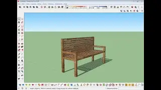 How to make wooden bench in sketchup 2016.