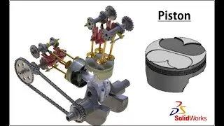 Modeling a Motorcycle Engine with SOLIDWORKS | SolidWorks Tutorial | Piston Design