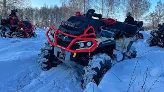 КВАДРОЦИКЛЫ В ГЛУБОКОМ СНЕГУ!!BRP,STELS,CFmoto!! МНОГО СНЕГА!!!СУПЕР ВИДЫ!! 
