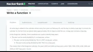 Write a function hackerrank solution