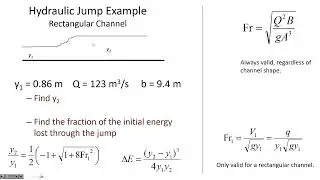 Hydraulic Jumps - calculating conjugate (sequent) depths - CE 331, Class 33 (4 April 2023)