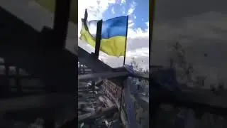 Ukrainian flag in Robotyne