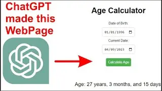 age calculator developed by chatgpt in few seconds | chatgpt using