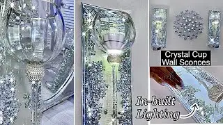 DIY CRYSTAL GLASS WALL SCONCES | DIY LIGHTING SOLUTION WITH GLAM