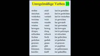 Unregelmäßige Verben 10 