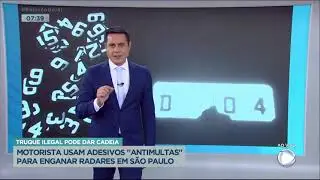 Motorista usam adesivos antimultas para enganar radares em SP   RecordTV   R7 Balanço Geral Manhã