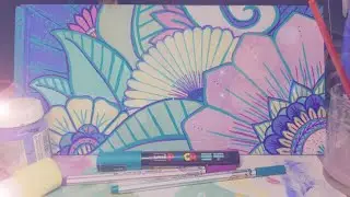 Mandala floral sobe madera. Rotulador Posca. Reciclaje caja de vino. Recycle wine box. Posca on wood
