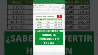 Como CONVERTIR HORAS A NUMEROS en EXCEL 