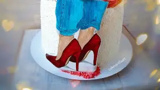 Стильный торт для девушки👠👠Оформление торта для девушки