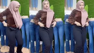 Kaka Gemoyy Live Sells Online Try On Tight Stretchy Jeans