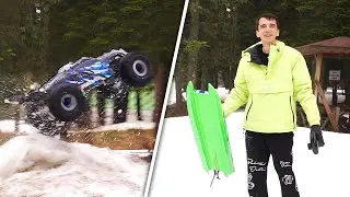 RC Car on Snowy Mountain! | Traxxas E-Revo