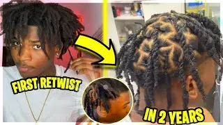 INSANE Freeform Dreadlock Transformation - First Retwist EVER ! LIL BABY EDITION