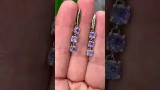 Серебряные серьги с танзанитами