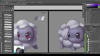 DPaint2-3 Eye color painting on sheep- 4 layers in a group, black, white, shadow & highlights