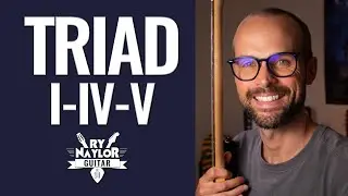 Triad Guitar Practice with a 1 4 5 triad chord progression