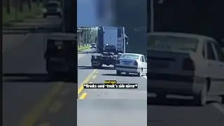 Road Raging Man Hits The Wrong Semi-Truck