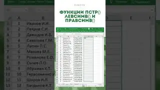 Excel: Функции для работы с текстом ПСТР(), ПРАВСИМВ() и ЛЕВСИМВ() 