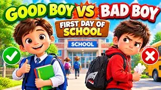 SLOW ENGLISH STORY | FIRST DAY OF SCHOOL | Good vs Bad Boy | A2 English Beginners