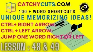 WORD, How to Move a Word Right or Left ?. Unique Ctrl + Right & Ctrl + Left Memorizing Ideas !