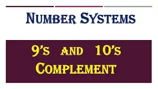 9's and 10's Complement of a decimal number || How to find 9s and 10s complement of decimal number