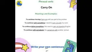 English phrasal verb: Carry on