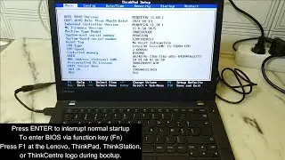 Lenovo Thinkpad T470 - How to access BIOS setup and Boot Menu