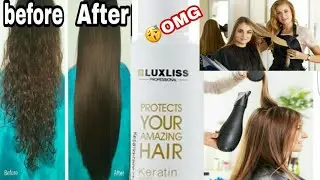 Keratin treatment at home for straight smooth shiny frizzy free hair, LUXLISS KERATIN KERATIN