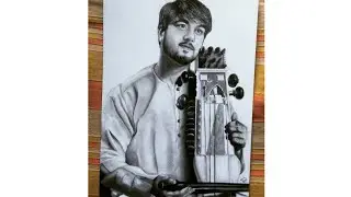 Making portrait of Nabeel Khan ( Sarangi Player )