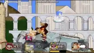 Super Smash Flash 2 - v0.9 Battle #68 Mario vs Sonic vs Wario vs Donkey Kong