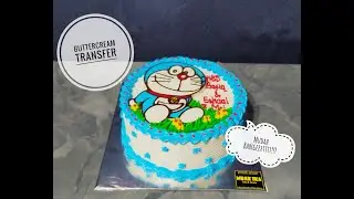 Doraemon - Buttercream Transfer - Menghias Kue Ultah
