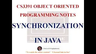 SYNCHRONIZATION IN JAVA NOTES | CS3391 OBJECT ORIENTED PROGRAMMING NOTES | 2021 REGULATION CSE
