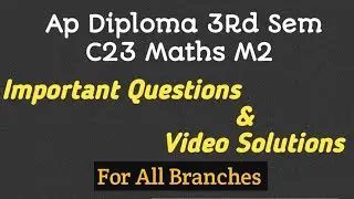 ap diploma 3rd sem C23 maths M2 important questions with solutions|