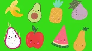 Fruits |Mixed furits Animation Green Screen