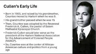 Countee Cullen Lecture 1