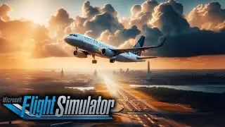 United Airlines A320 takeoff from Ronald Reagan Washington National Airport (DCA)