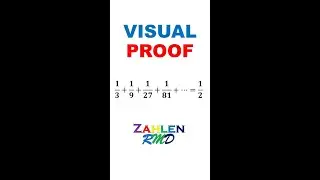 Visual Proof for 1/3 + 1/9 + 1/27+ 1/81 + ... = 1/2 