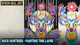 Acrylic Painting Time Lapse - Buck Huntress