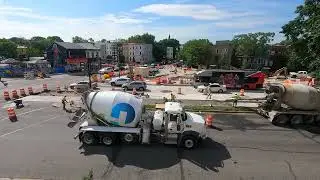 Time-lapse of Workers Building the Street at Rhode Island Ave in Washington DC. May 8th, 2024