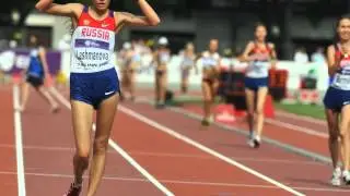 Elena Lashmanova of Russia wins Olympic gold medal in women's 20k race walk